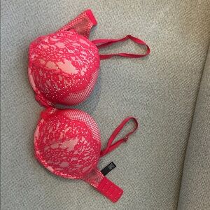 Victoria's Secret Hot Pink Lace Bra- push up